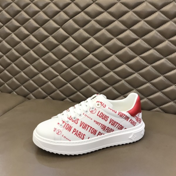 LOUIS VUITTON Time Out Low top Stylish Skateboarding Shoes White Red