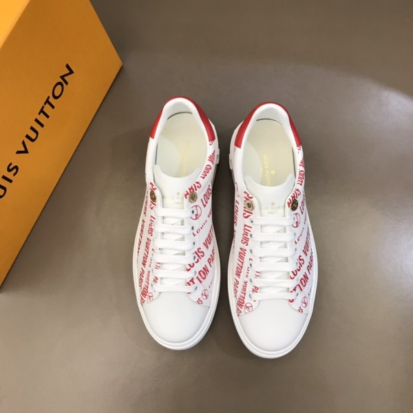 LOUIS VUITTON Time Out Low top Stylish Skateboarding Shoes White Red