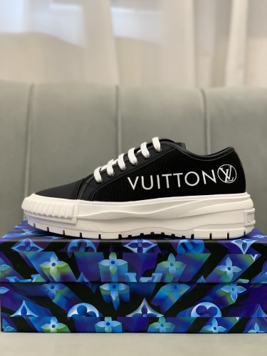LOUIS VUITTON Squad Sneakers 'Black With Side Logo' Women's