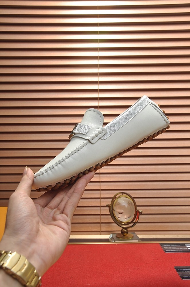 LOUIS VUITTON Hockenheim Leather Casual Shoes Men's White