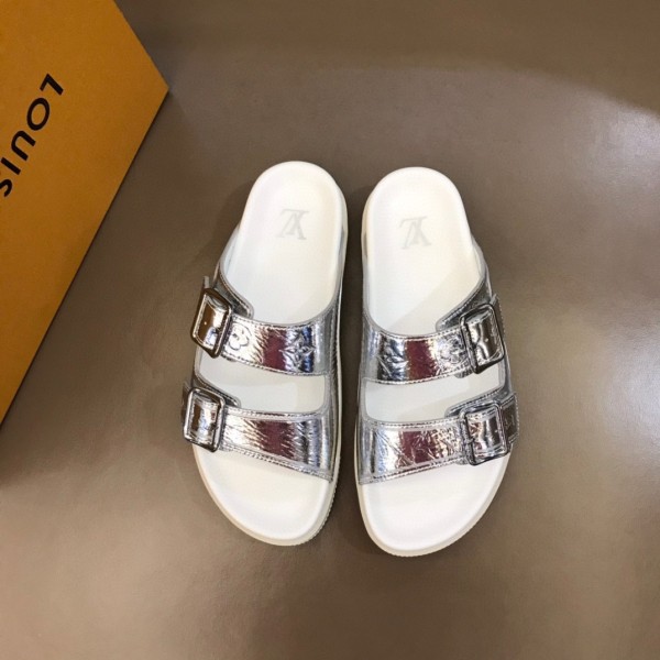 LOUIS VUITTON Trainer Mule Silver