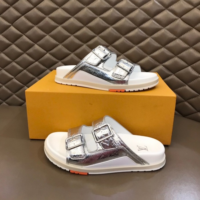 LOUIS VUITTON Trainer Mule Silver