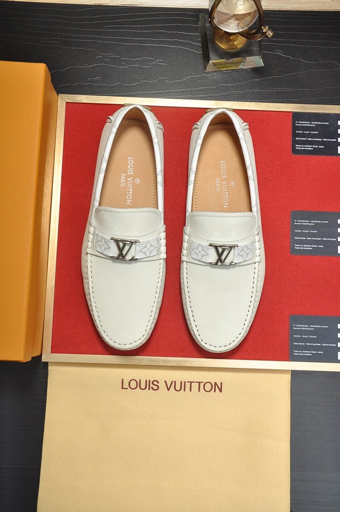 LOUIS VUITTON Hockenheim Leather Casual Shoes Men's White
