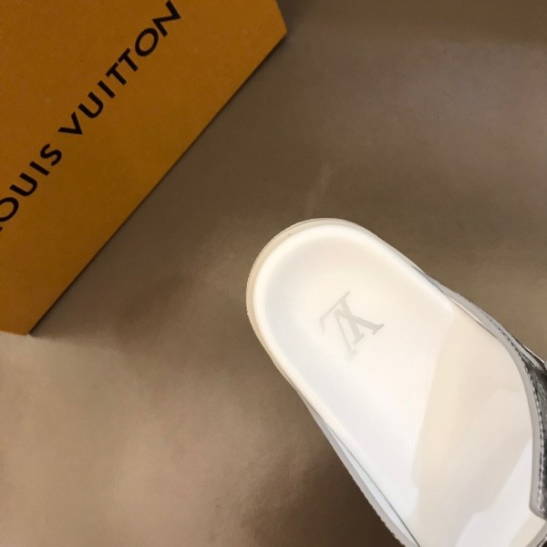 LOUIS VUITTON Trainer Mule Silver