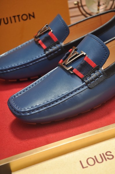 LOUIS VUITTON Monte Carlo Taïga Top Grain Cow Leather Casual Shoes Men's Dark Blue