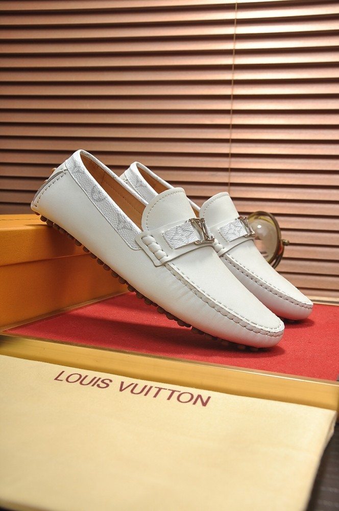LOUIS VUITTON Hockenheim Leather Casual Shoes Men's White