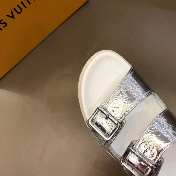 LOUIS VUITTON Trainer Mule Silver