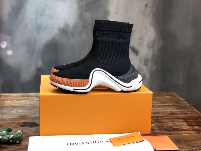 LOUIS VUITTON Archlight High top Casual Shoes Women's Black Orange