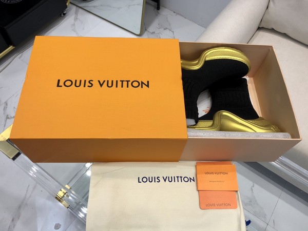 LOUIS VUITTON Archlight 1.0 Ankle Boots Women's Black Gold