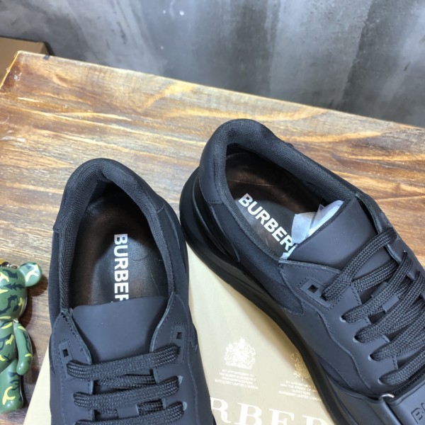 Burberry Ramsey Kingdom Cow Leather Low top Casual Shoes Black