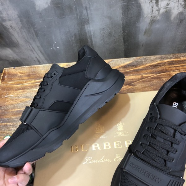 Burberry Ramsey Kingdom Cow Leather Low top Casual Shoes Black