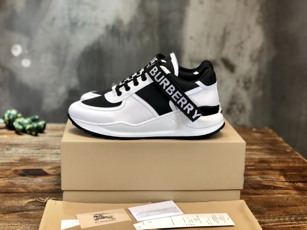 Burberry Low Top Athletic Shoes Black White