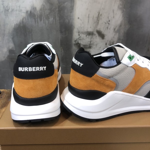 Burberry Cow Leather Low top Casual Shoes Bright Orange