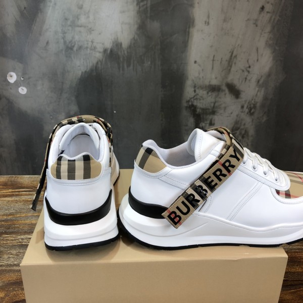 Burberry Vintage Check Leather Beige White