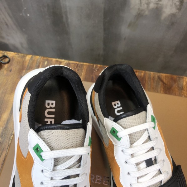 Burberry Cow Leather Low top Casual Shoes Bright Orange