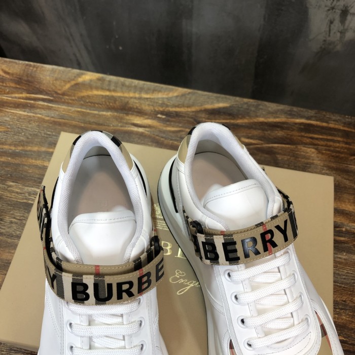 Burberry Vintage Check Leather Beige White