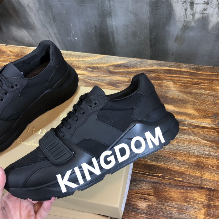 Burberry Ramsey Kingdom Cow Leather Low top Casual Shoes Black