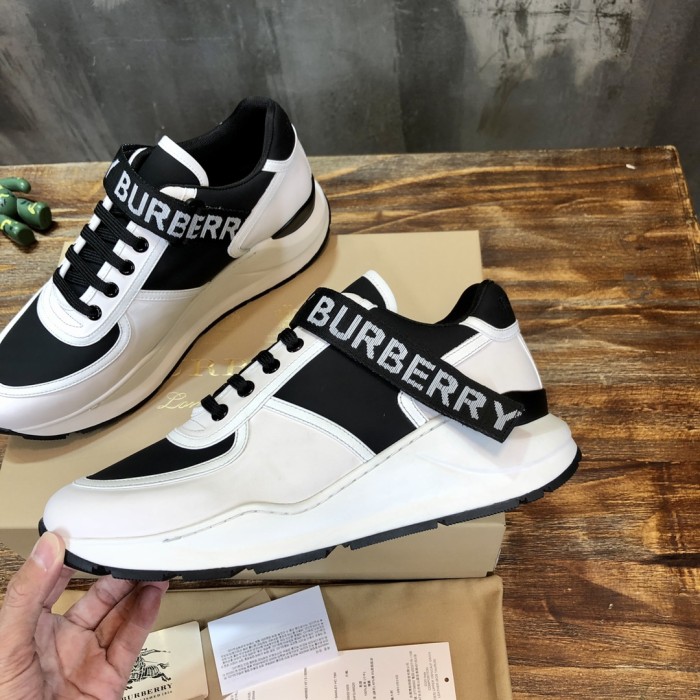 Burberry Low Top Athletic Shoes Black White