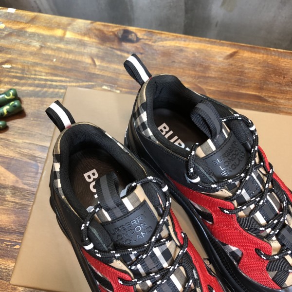 Burberry Arthur Vintage Check Cotton Nubuck Black Red Archive Beige