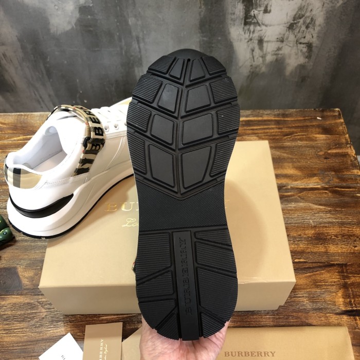 Burberry Vintage Check Leather Beige White