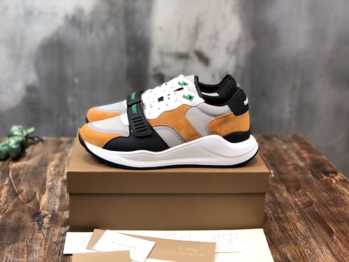 Burberry Cow Leather Low top Casual Shoes Bright Orange