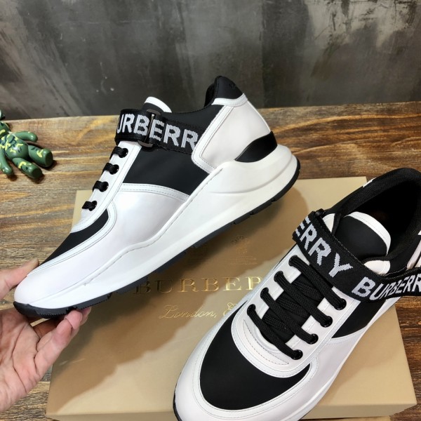 Burberry Low Top Athletic Shoes Black White