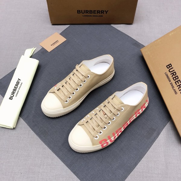 Burberry Gabardine Icon Stripe Logo Print Beige Red