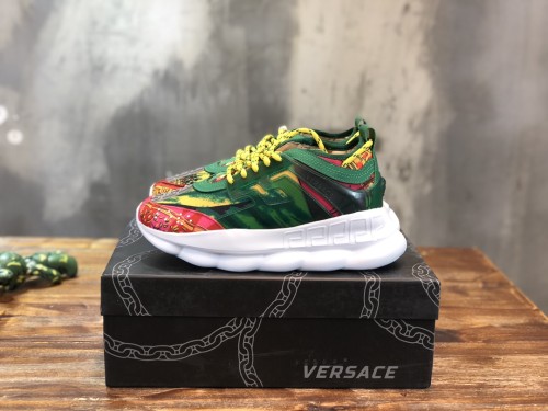 VERSACE Chain Reaction Versace Low Top Casual Shoes Men's Green