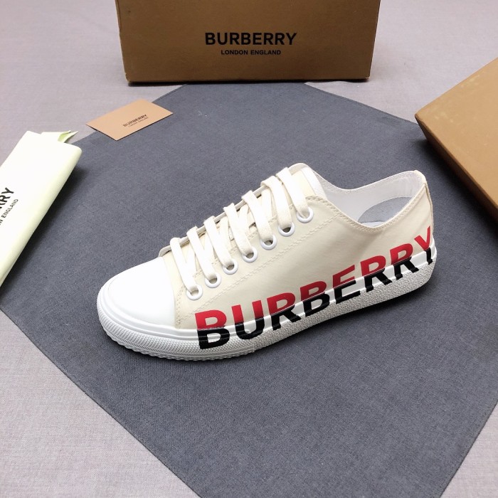 Burberry Low Top Canvas Shoes Cream