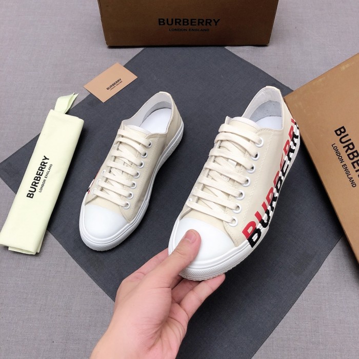 Burberry Low Top Canvas Shoes Cream