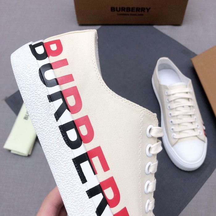 Burberry Low Top Canvas Shoes Cream