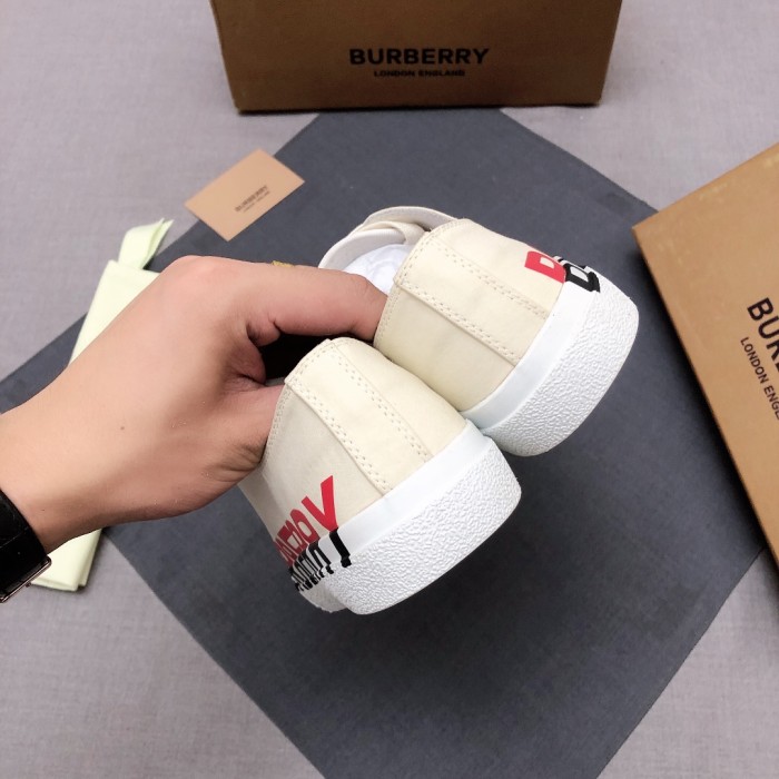 Burberry Low Top Canvas Shoes Cream