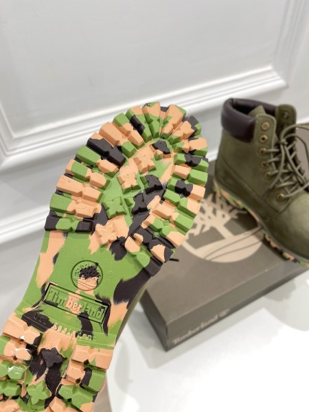 Timberland ICON 6IN PREMIUM BOOT ARMY GREEN NUBUCK WITH CAMO OUTSOLE TB06716B Men's Boots 6 Inch Premium Boots Work Boots