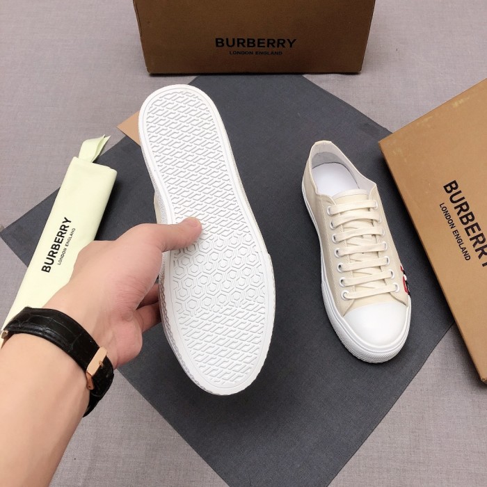 Burberry Low Top Canvas Shoes Cream