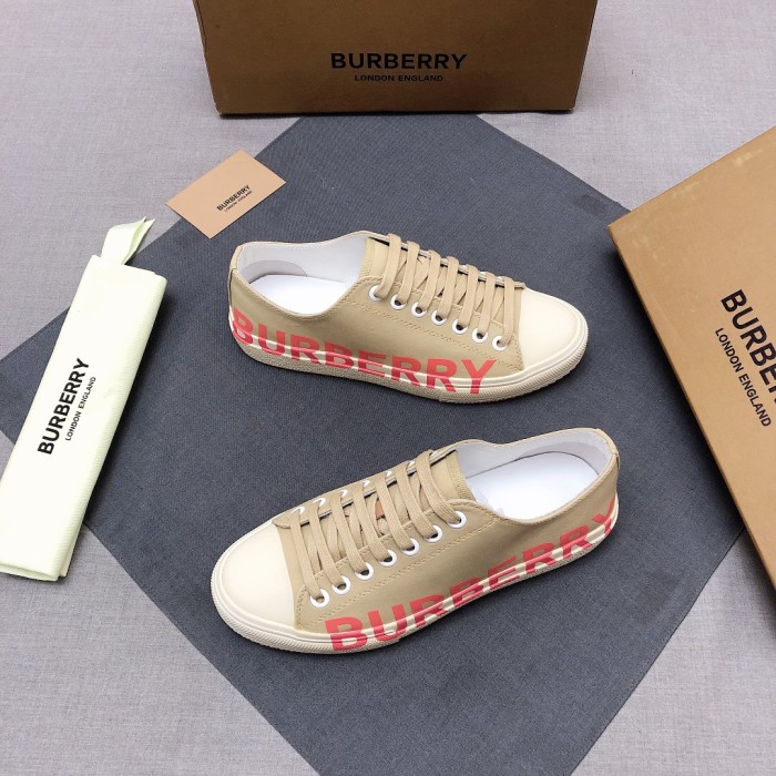 Burberry Gabardine Icon Stripe Logo Print Beige Red