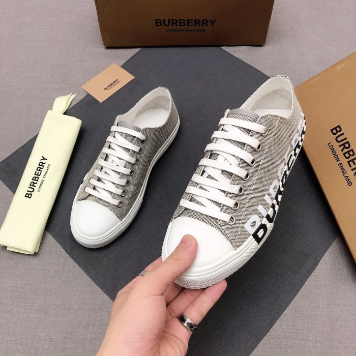 Burberry Logo Print Canvas Sneakers
