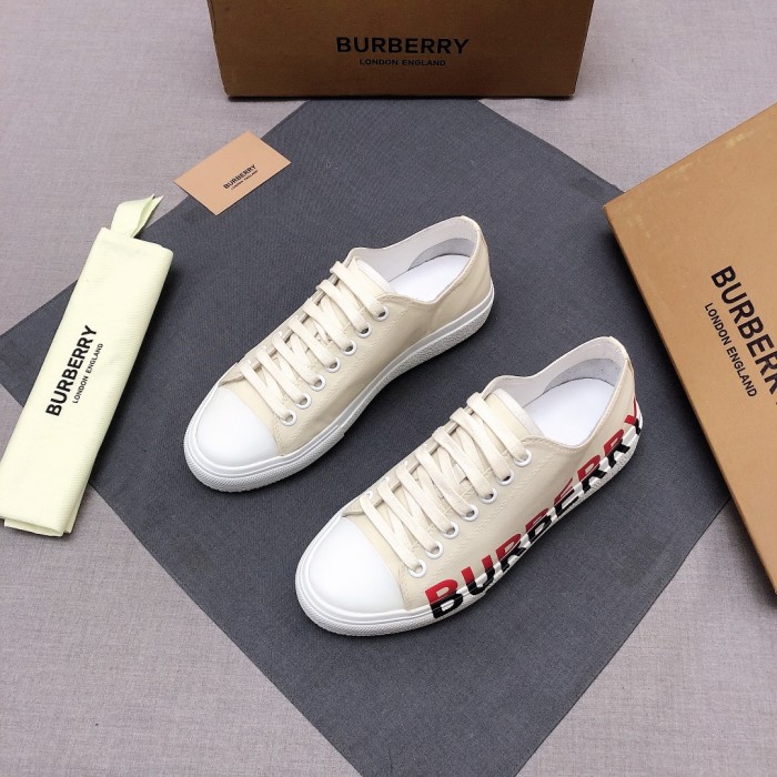 Burberry Low Top Canvas Shoes Cream