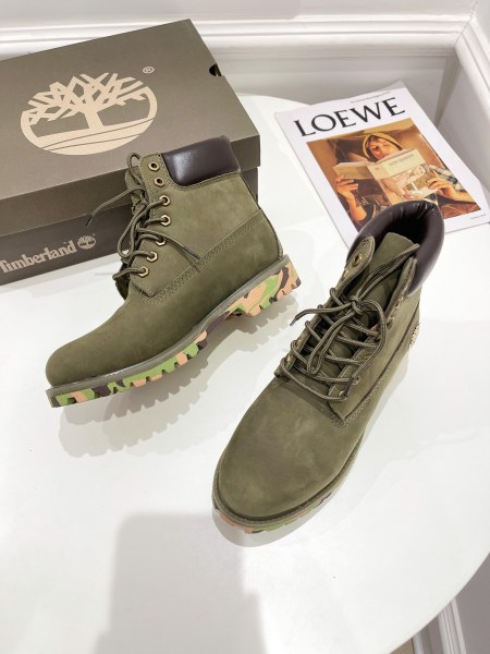 Timberland ICON 6IN PREMIUM BOOT ARMY GREEN NUBUCK WITH CAMO OUTSOLE TB06716B Men's Boots 6 Inch Premium Boots Work Boots
