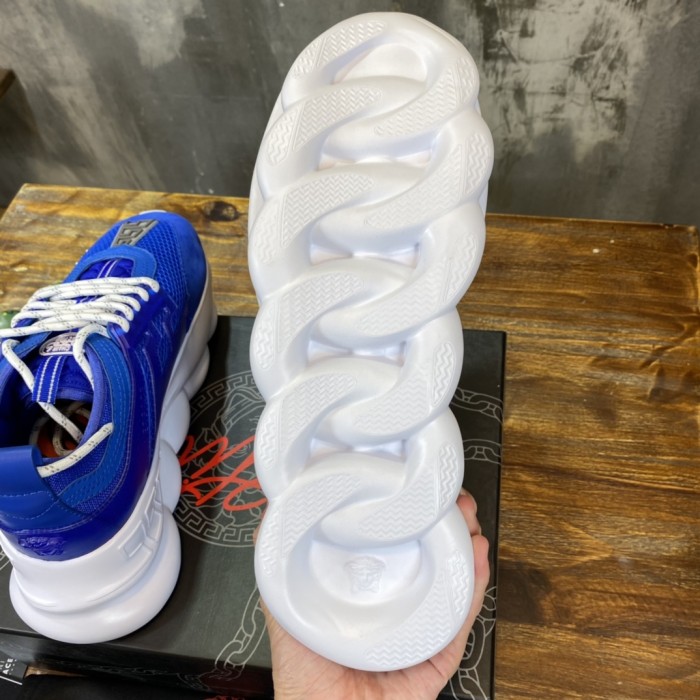 Versace Chain Reaction Blue Mesh Rubber Suede