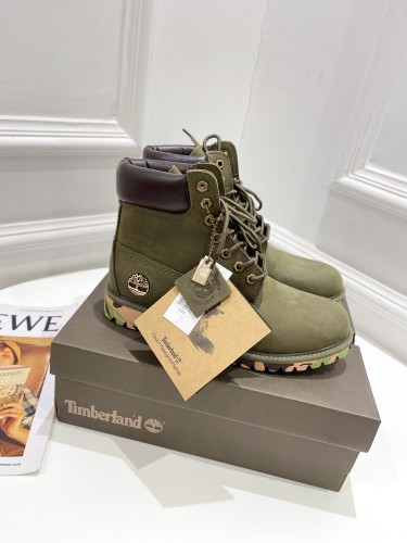 Timberland ICON 6IN PREMIUM BOOT ARMY GREEN NUBUCK WITH CAMO OUTSOLE TB06716B Men's Boots 6 Inch Premium Boots Work Boots