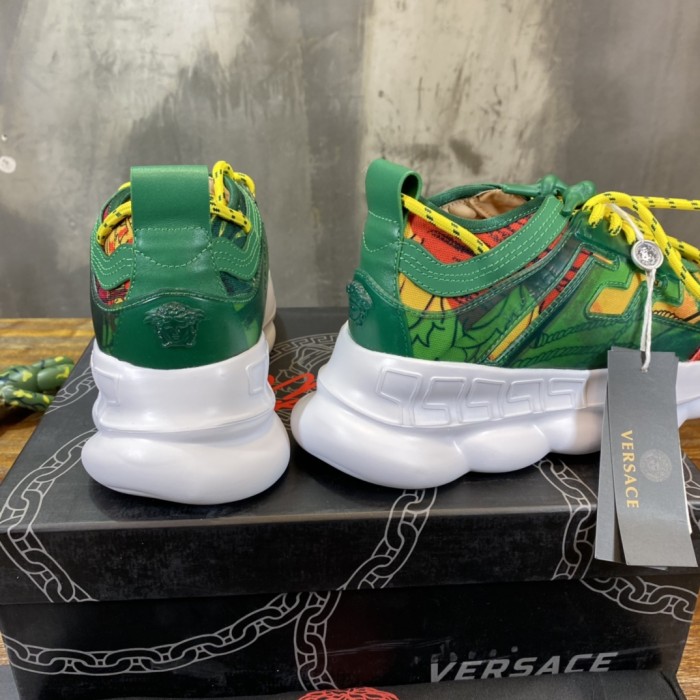 VERSACE Chain Reaction Versace Low Top Casual Shoes Men's Green