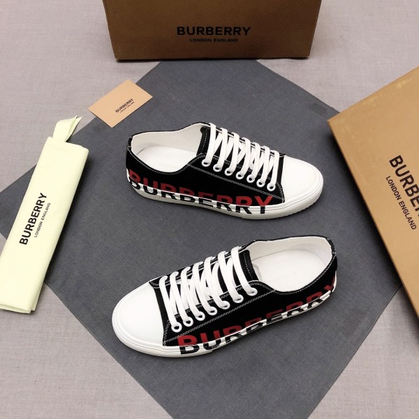 Burberry Logo Print Cotton Black Red White