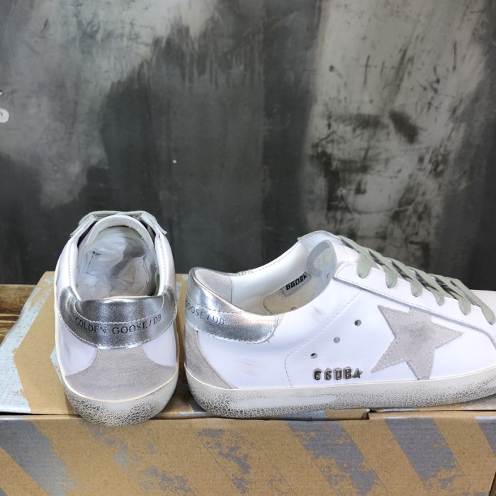 Golden Goose Superstar White Silver