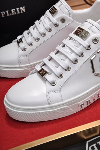 PHILIPP PLEIN Low-Top Stylish Skateboarding Shoes Men's White