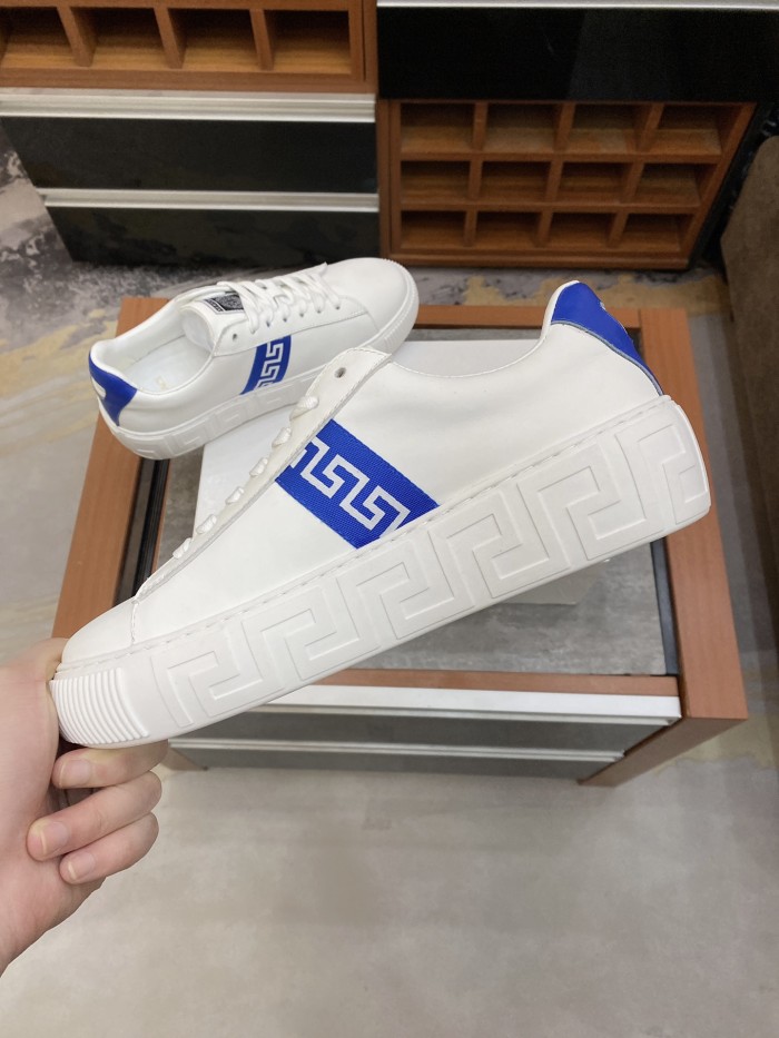 Versace Greca Lace-up Sneakers White Blue