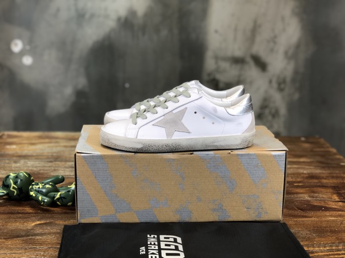 Golden Goose Superstar White Silver