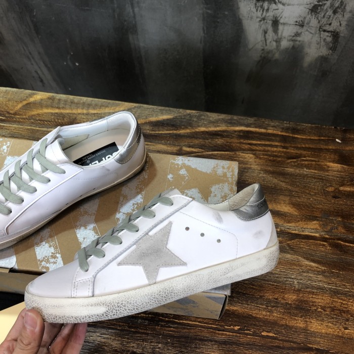 Golden Goose Superstar White Silver