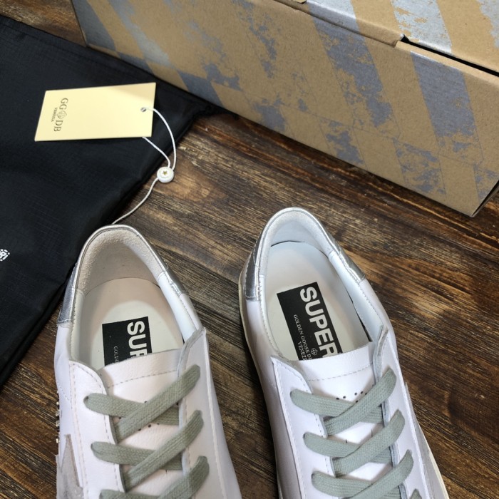 Golden Goose Superstar White Silver