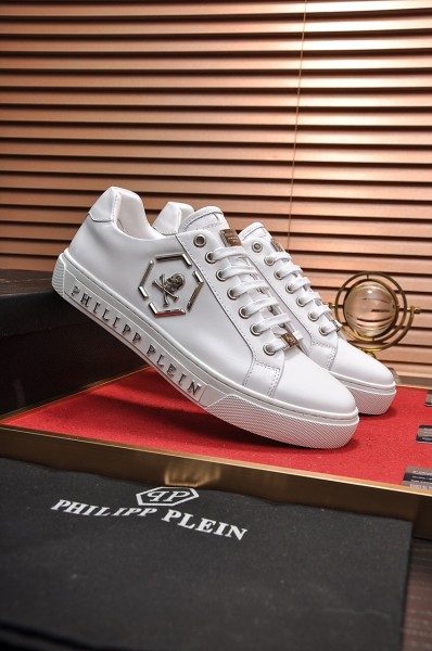 PHILIPP PLEIN Low-Top Stylish Skateboarding Shoes Men's White