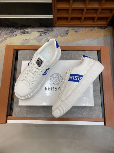 Versace Greca Lace-up Sneakers White Blue